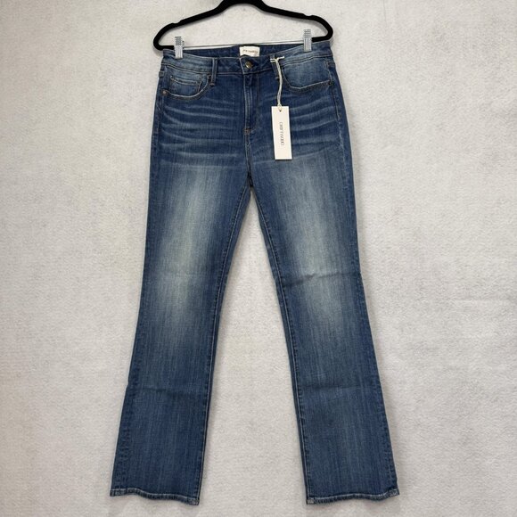 Driftwood Jeans Womens 30 Blue Kelly Bootcut Stretch Denim NWT Zip Fly Faded - Picture 1 of 10